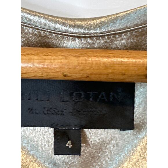 Nili Lotan Anne Gold Satin Midi Dress Size 4 Holiday Cocktail Party Elegant - Picture 6 of 15